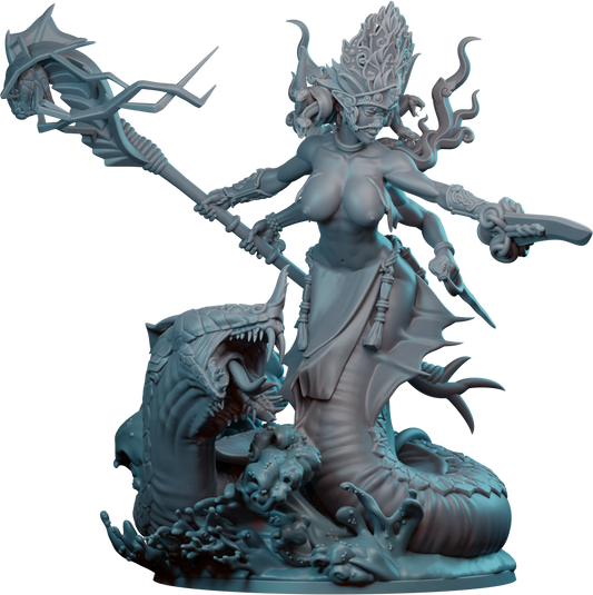 3DPZstudio - Stormcoils - Naga Goddess - DnD/TTRPG Figure/Miniature - Helios3DPrinting