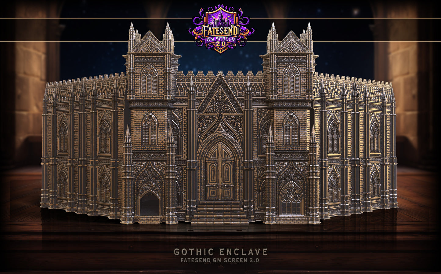 FatesEnd - GM Screen - Gothic Cathedral - DnD/TTRPG/Roleplaying/Wargames