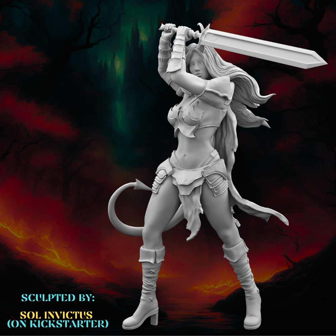 Sol Invictus - Tiefling Warrior #2 - 75mm Pin Up/Figure/Model/Diorama