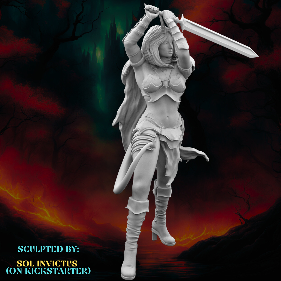 Sol Invictus - Tiefling Warrior #2 - 75mm Pin Up/Figure/Model/Diorama