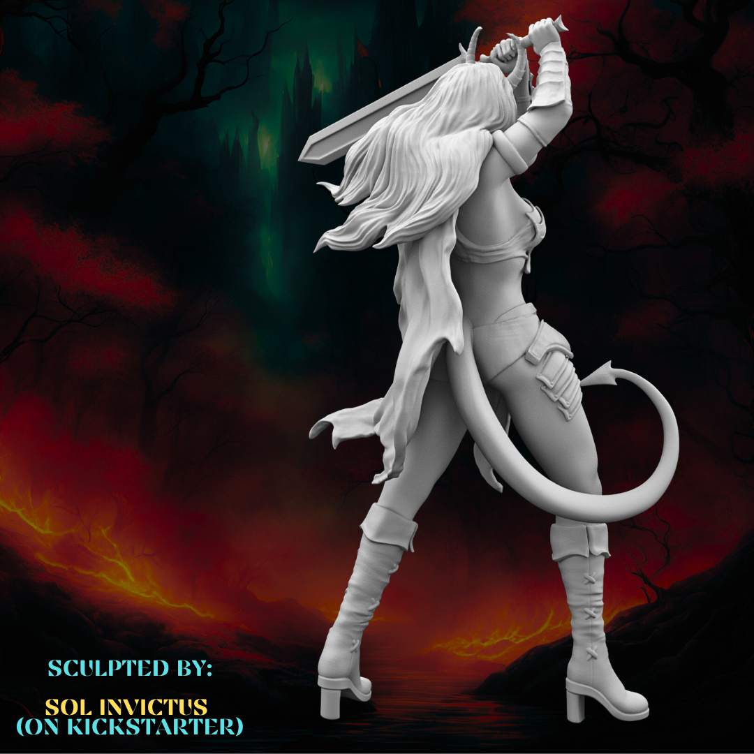 Sol Invictus - Tiefling Warrior #2 - 75mm Pin Up/Figure/Model/Diorama