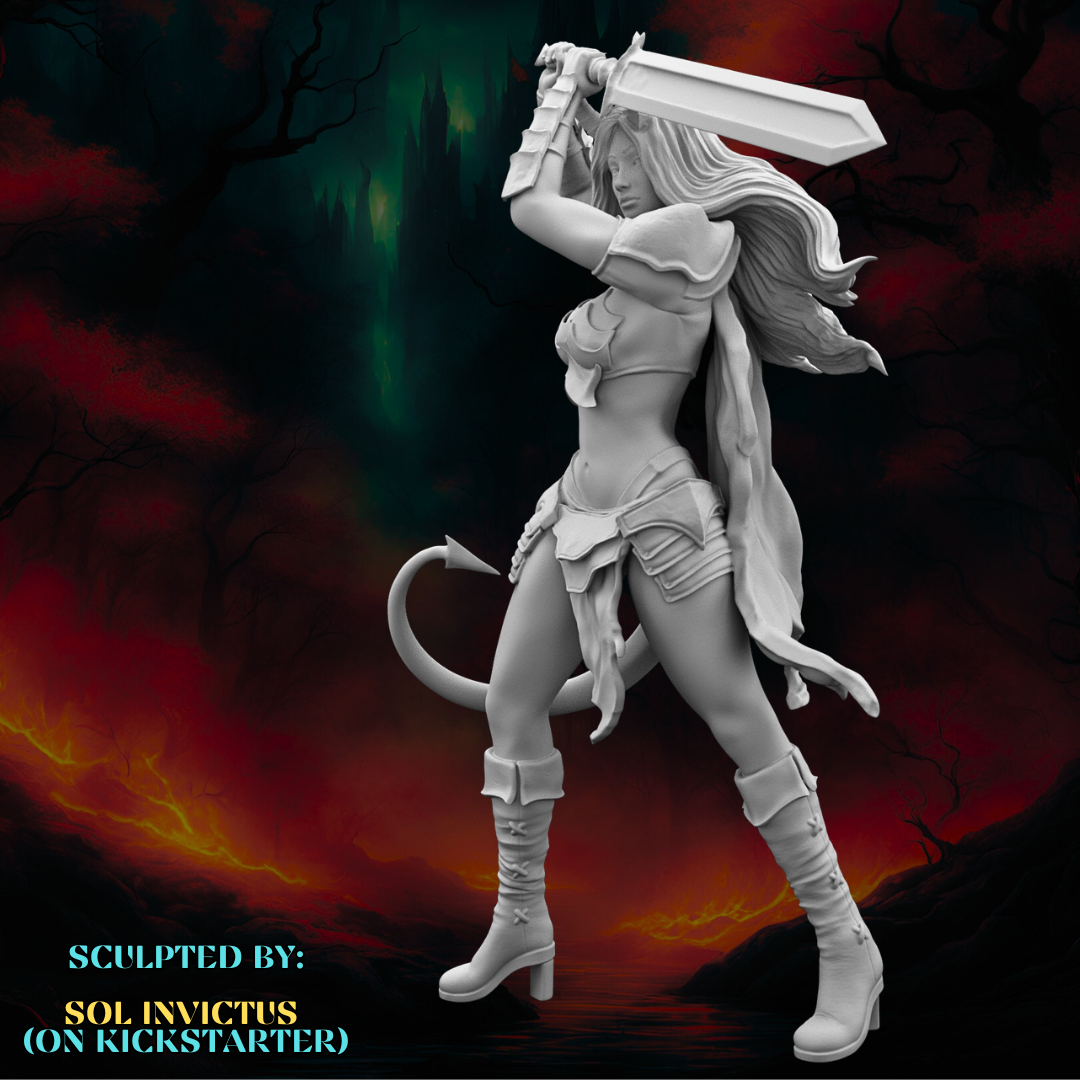 Sol Invictus - Tiefling Warrior #2 - 75mm Pin Up/Figure/Model/Diorama
