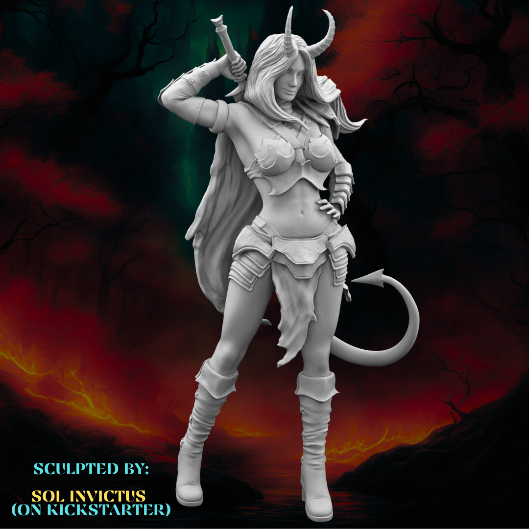 Sol Invictus - Tiefling Warrior #1 - 75mm Pin Up/Figure/Model/Diorama