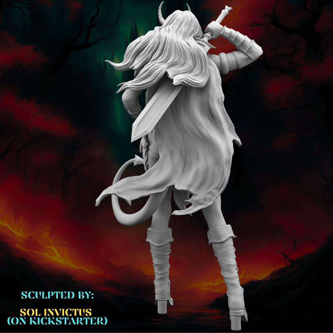 Sol Invictus - Tiefling Warrior #1 - 75mm Pin Up/Figure/Model/Diorama
