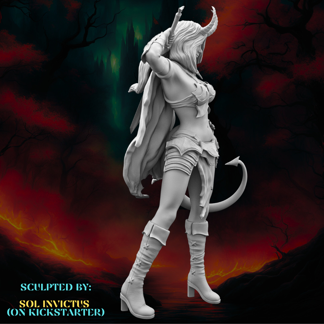 Sol Invictus - Tiefling Warrior #1 - 75mm Pin Up/Figure/Model/Diorama