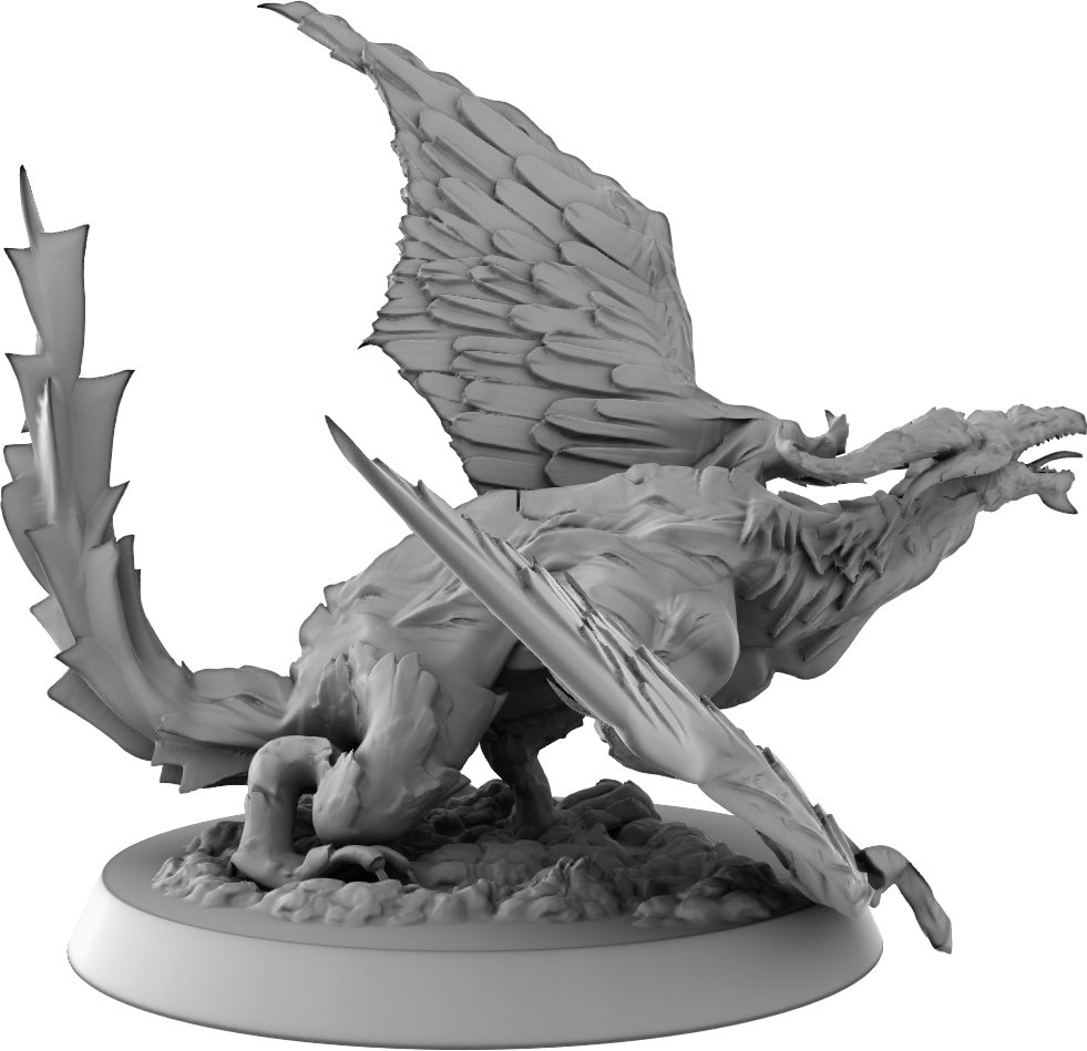 Klaus - Young White Dragon #2 - DnD/TTRPG Figure/Miniature - Helios3DPrinting