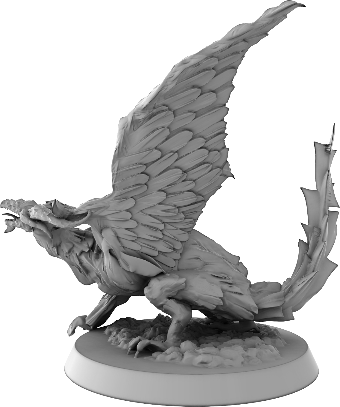 Klaus - Young White Dragon #2 - DnD/TTRPG Figure/Miniature - Helios3DPrinting