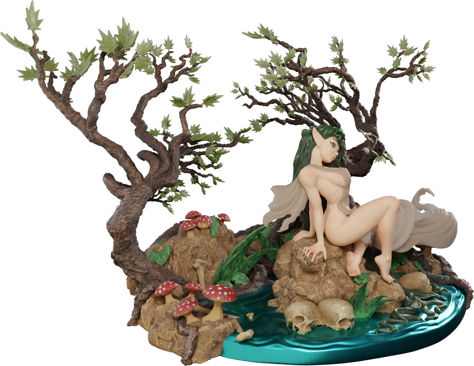 Alain Viesca - Jenny Greenteeth (Lure) - 32/75/120mm Pin Up/Figure/Model/Diorama - Helios3DPrinting