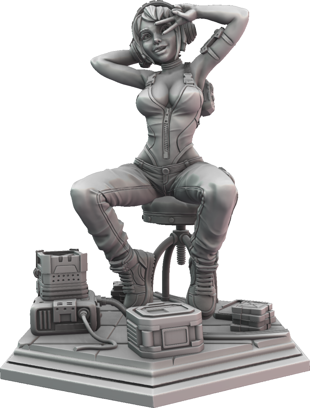 Claudia Sculpts - Cyberpunk Girls - Jinx - 75mm Pin Up/Figure/Model/Diorama
