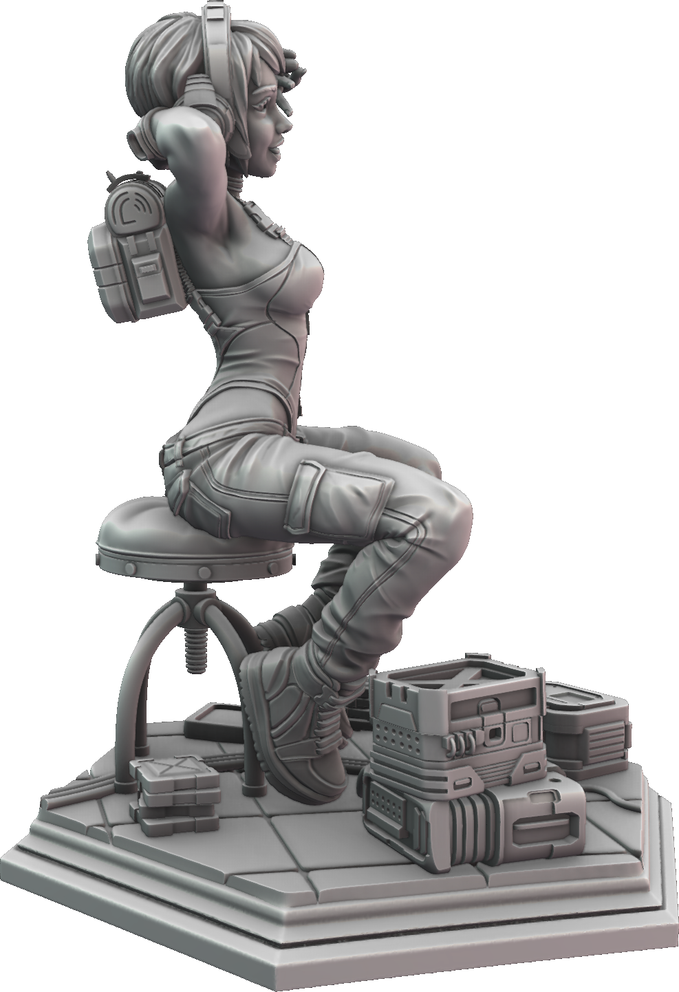 Claudia Sculpts - Cyberpunk Girls - Jinx - 75mm Pin Up/Figure/Model/Diorama