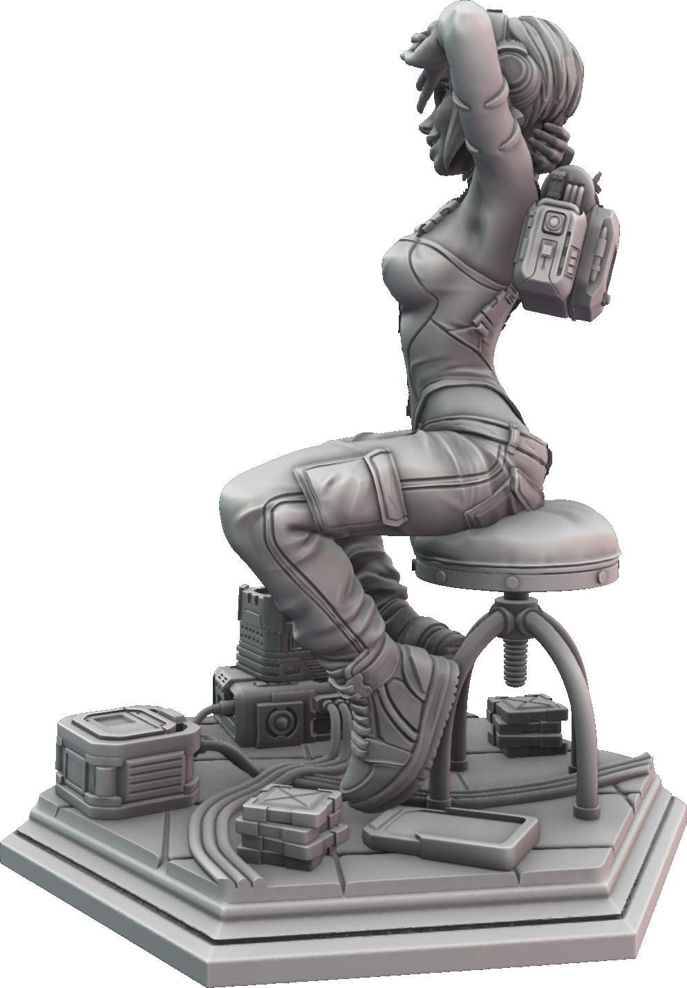 Claudia Sculpts - Cyberpunk Girls - Jinx - 75mm Pin Up/Figure/Model/Diorama
