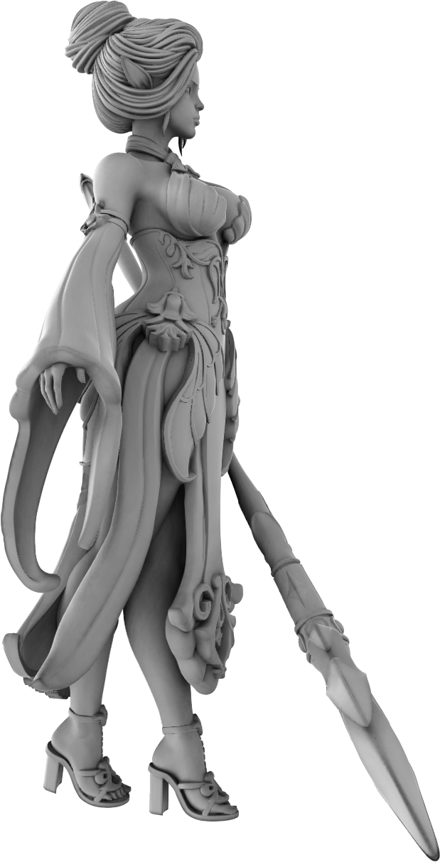 Lady Miniatures - Eladrin Elves - Kai - 75mm Pin Up/Figure/Model/Diorama