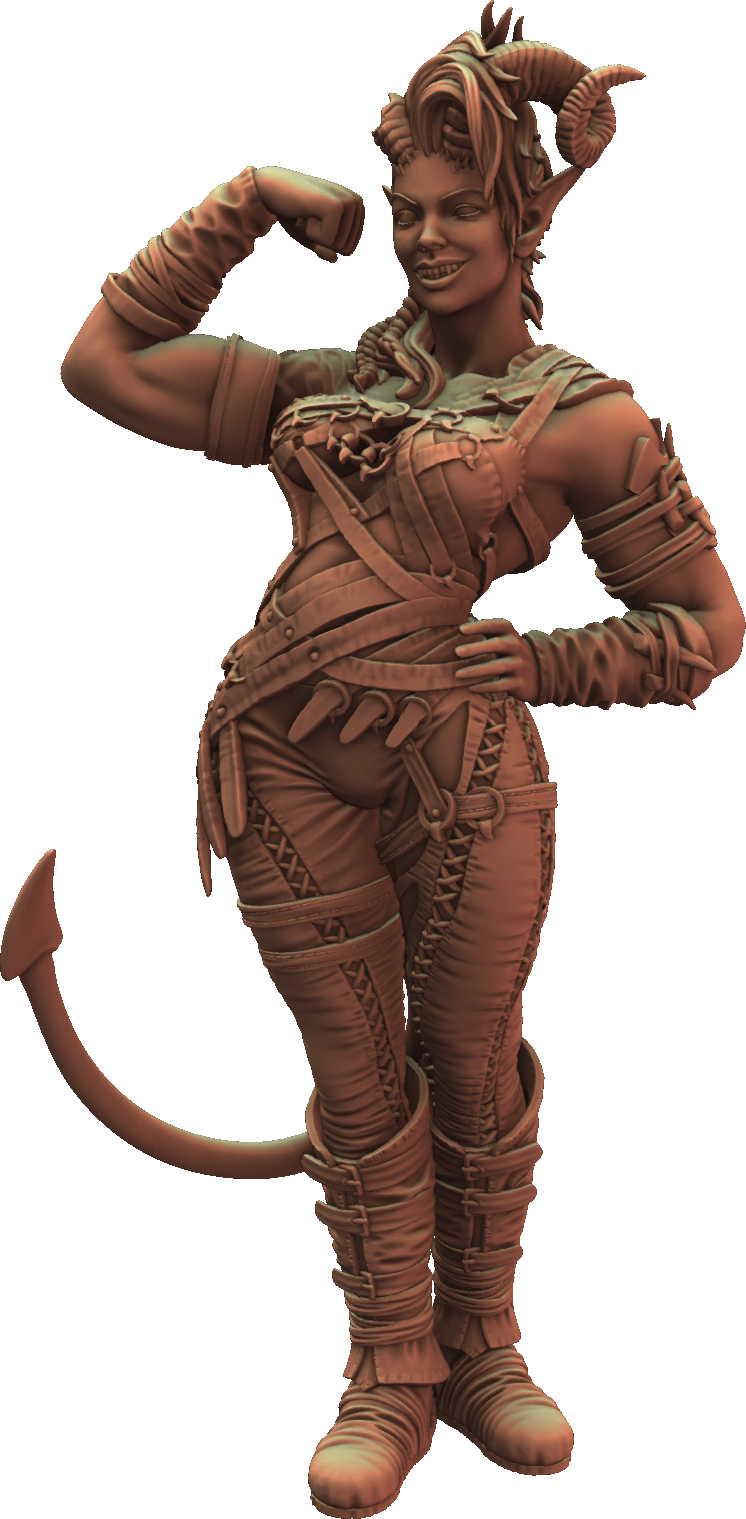 Jugglers Miniatures - Tiefling Barbarian #1 - DnD/TTRPG/Roleplaying/Wargames
