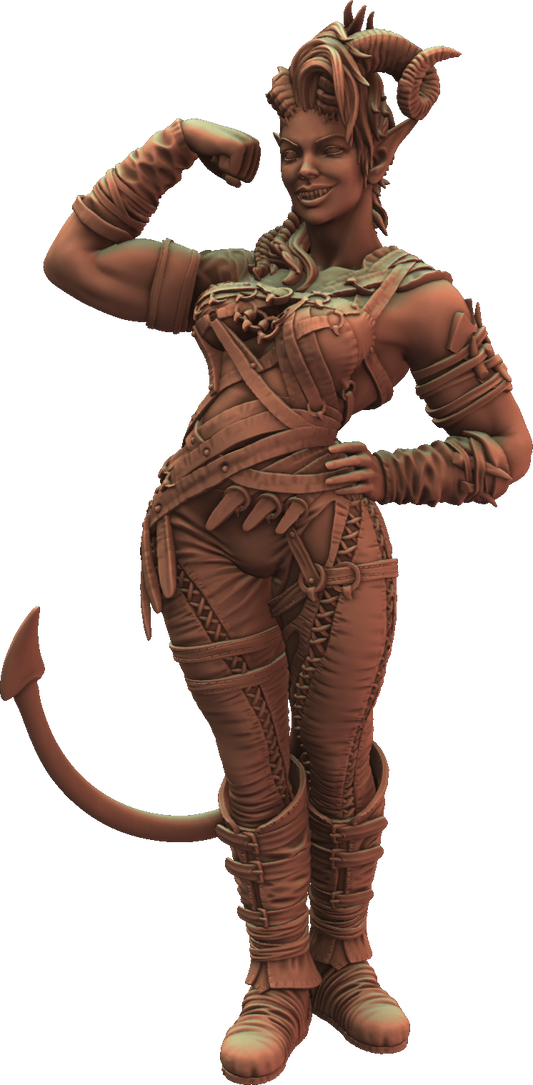 Jugglers Miniatures - Tiefling Barbarian #1 - DnD/TTRPG/Roleplaying/Wargames