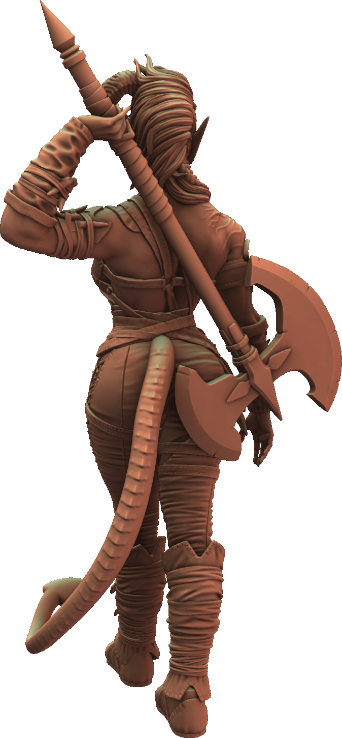 Jugglers Miniatures - Tiefling Barbarian #2 - DnD/TTRPG/Roleplaying/Wargames