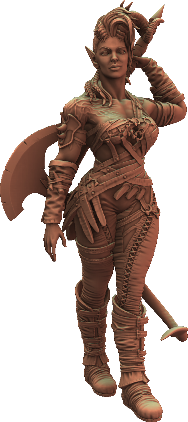 Jugglers Miniatures - Tiefling Barbarian #2 - DnD/TTRPG/Roleplaying/Wargames