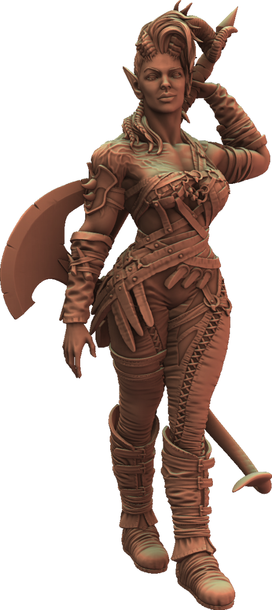 Jugglers Miniatures - Tiefling Barbarian #2 - DnD/TTRPG/Roleplaying/Wargames