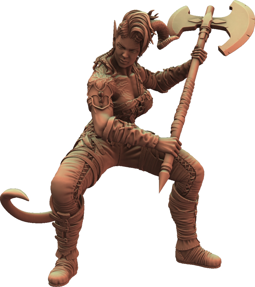 Jugglers Miniatures - Tiefling Barbarian #3 - DnD/TTRPG/Roleplaying/Wargames