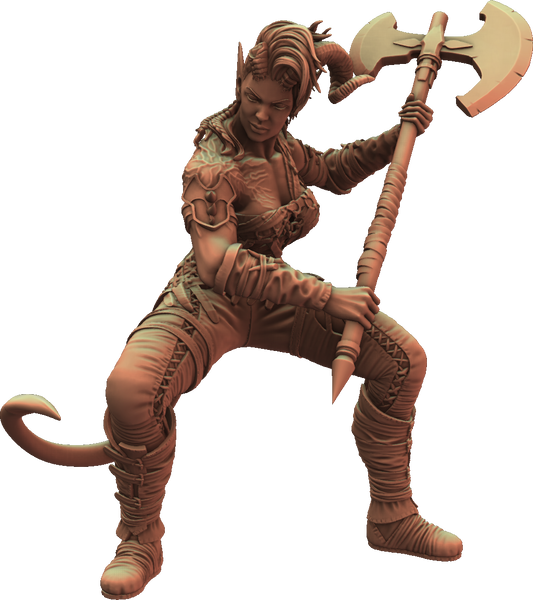 Jugglers Miniatures - Tiefling Barbarian #3 - DnD/TTRPG/Roleplaying/Wargames