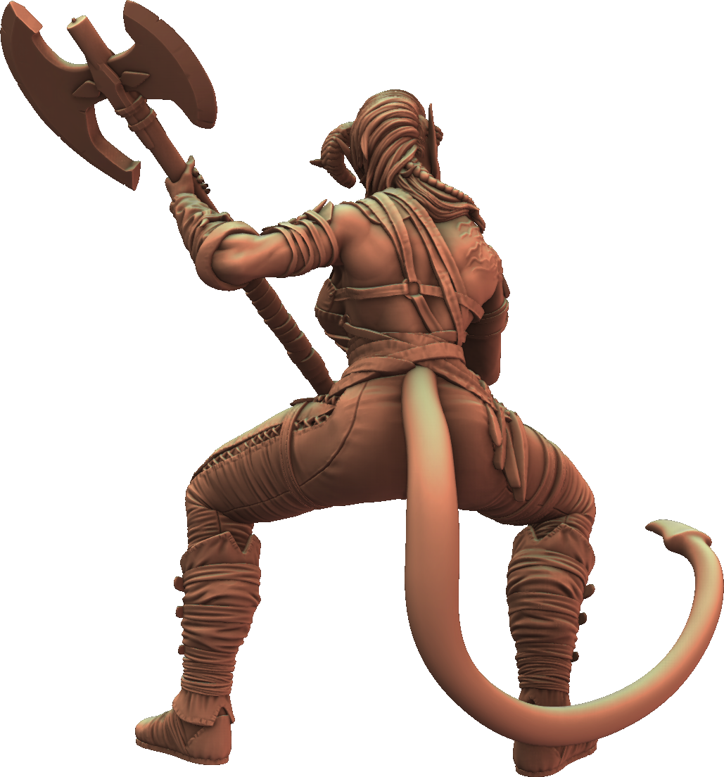 Jugglers Miniatures - Tiefling Barbarian #3 - DnD/TTRPG/Roleplaying/Wargames