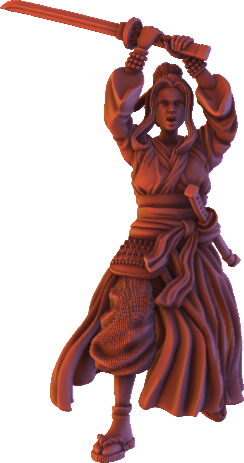Forged Path - Tokugawa Ronin - Female Katana - DnD/Pathfinder/TTRPG Figure
