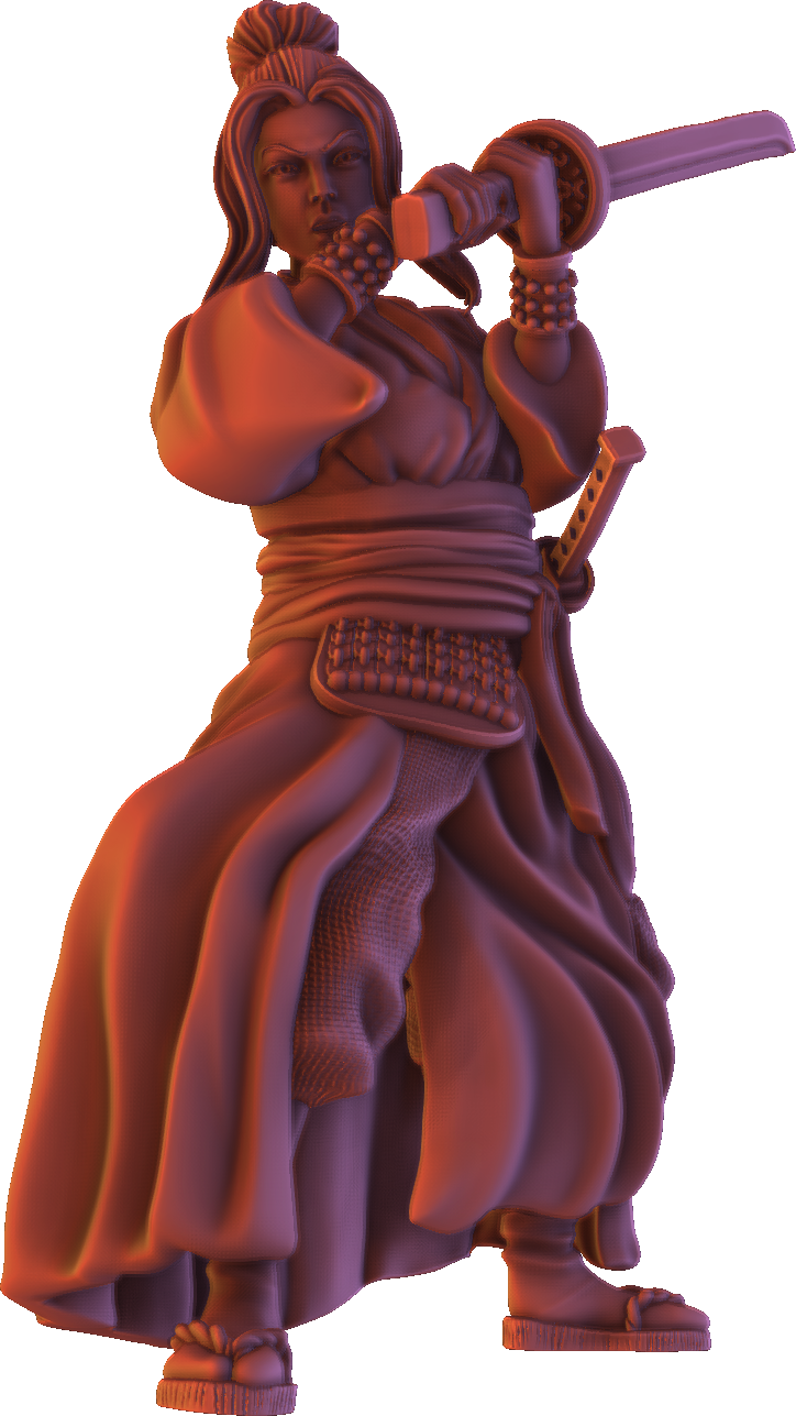 Forged Path - Tokugawa Ronin - Female Katana - DnD/Pathfinder/TTRPG Figure