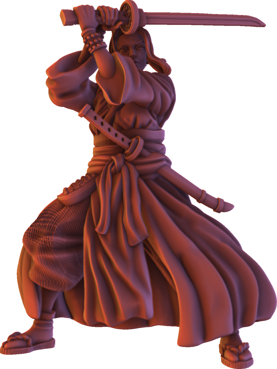 Forged Path - Tokugawa Ronin - Female Katana - DnD/Pathfinder/TTRPG Figure