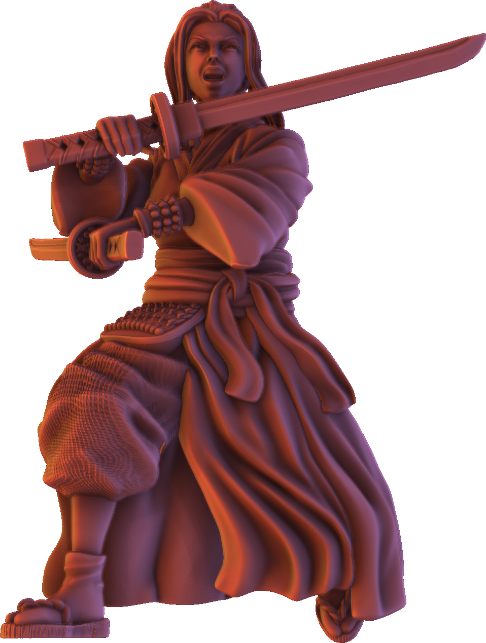 Forged Path - Tokugawa Ronin - Female Katana - DnD/Pathfinder/TTRPG Figure