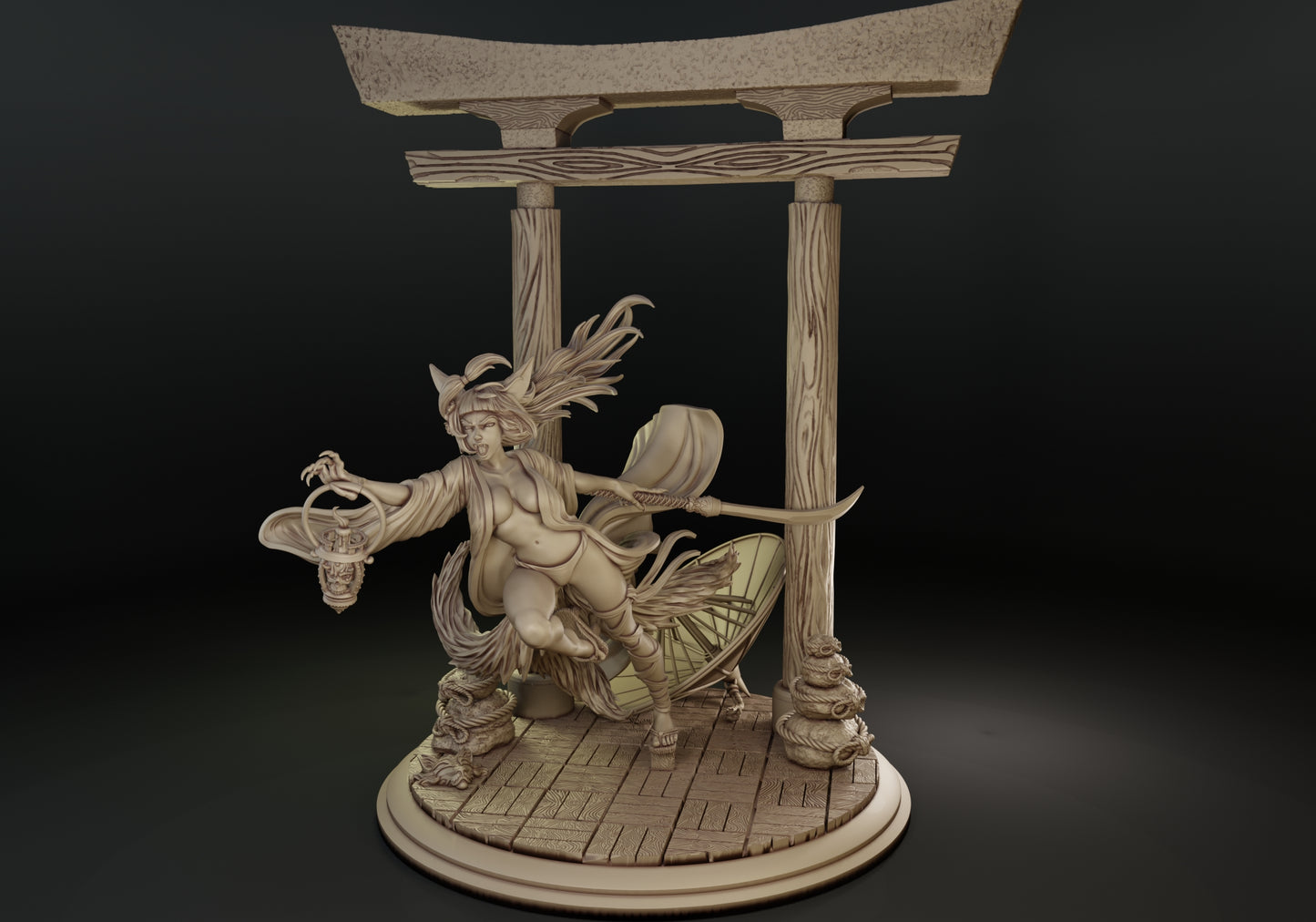 Alain Viesca - Kitsune (Attack) - 75/120mm Pin Up/Figure/Model/Diorama