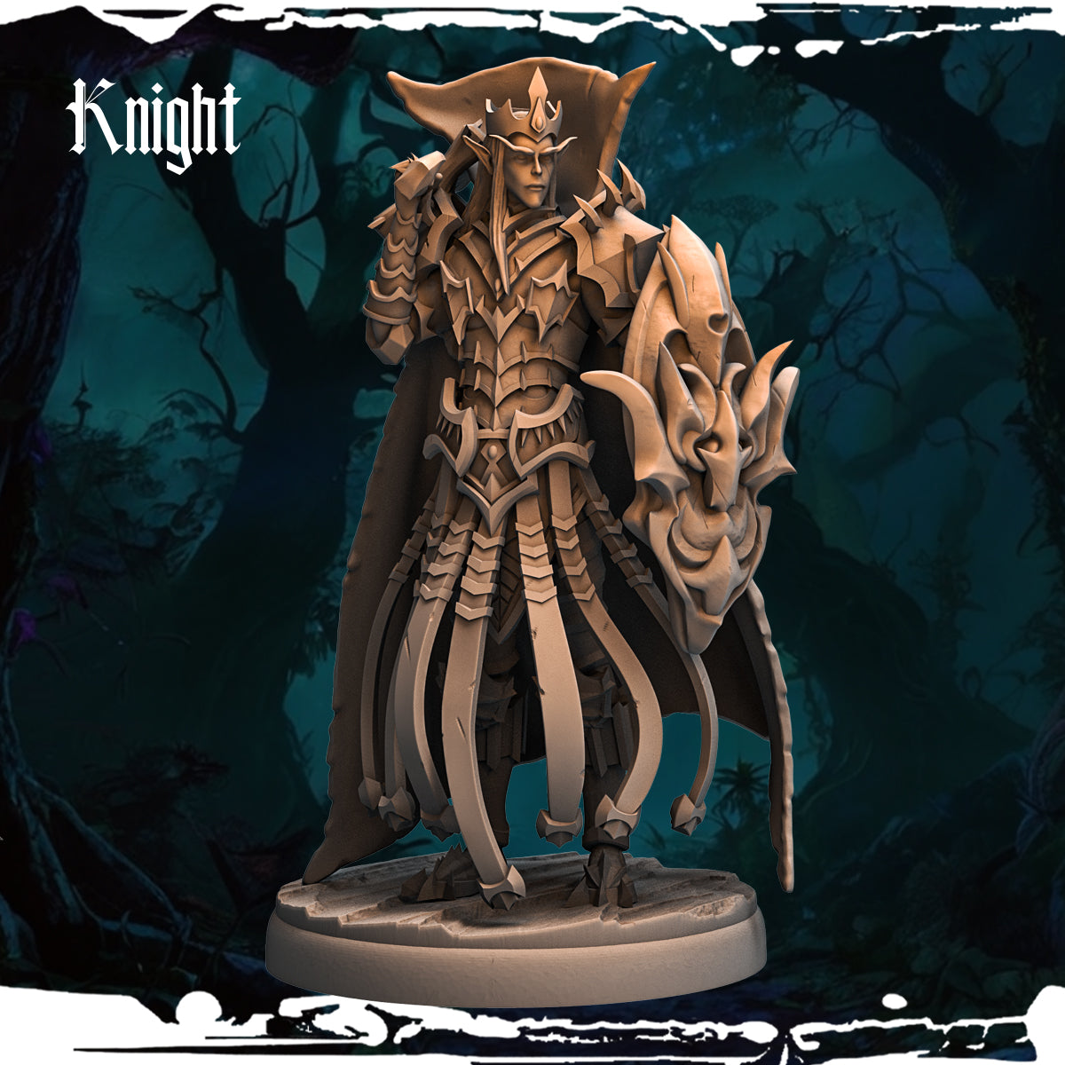 Monolith Arts - Dark Elves - Knight - DnD/TTRPG Figure/Miniature