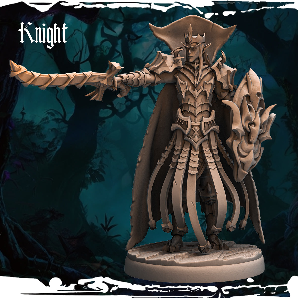 Monolith Arts - Dark Elves - Knight - DnD/TTRPG Figure/Miniature