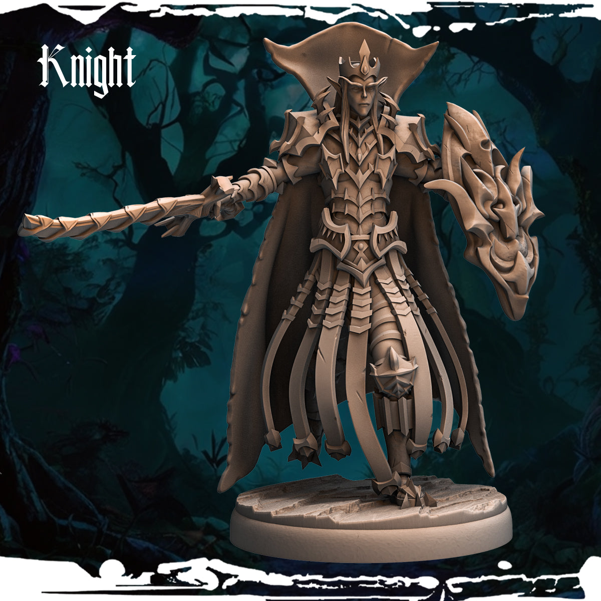Monolith Arts - Dark Elves - Knight - DnD/TTRPG Figure/Miniature