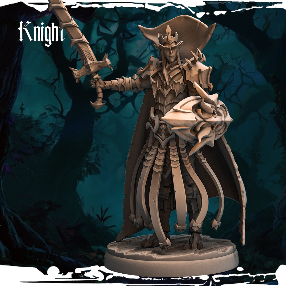 Monolith Arts - Dark Elves - Knight - DnD/TTRPG Figure/Miniature