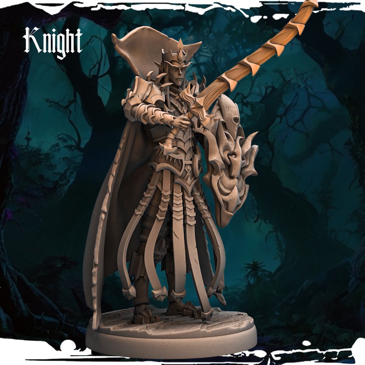 Monolith Arts - Dark Elves - Knight - DnD/TTRPG Figure/Miniature