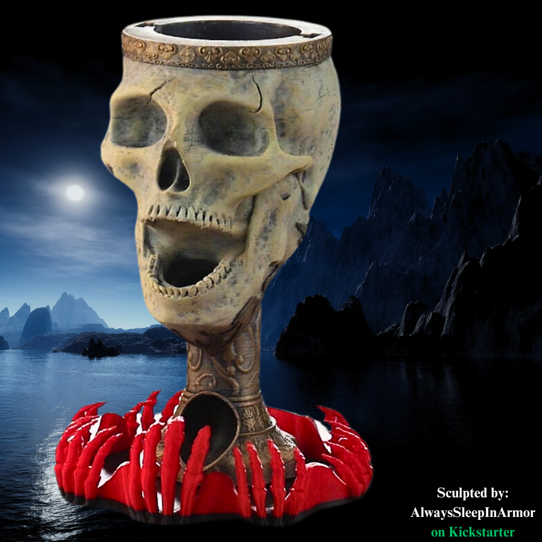 Always Sleep in Armor - King's Skull Can & Snack Dice Towers - DnD/TTRPG - Helios3DPrinting