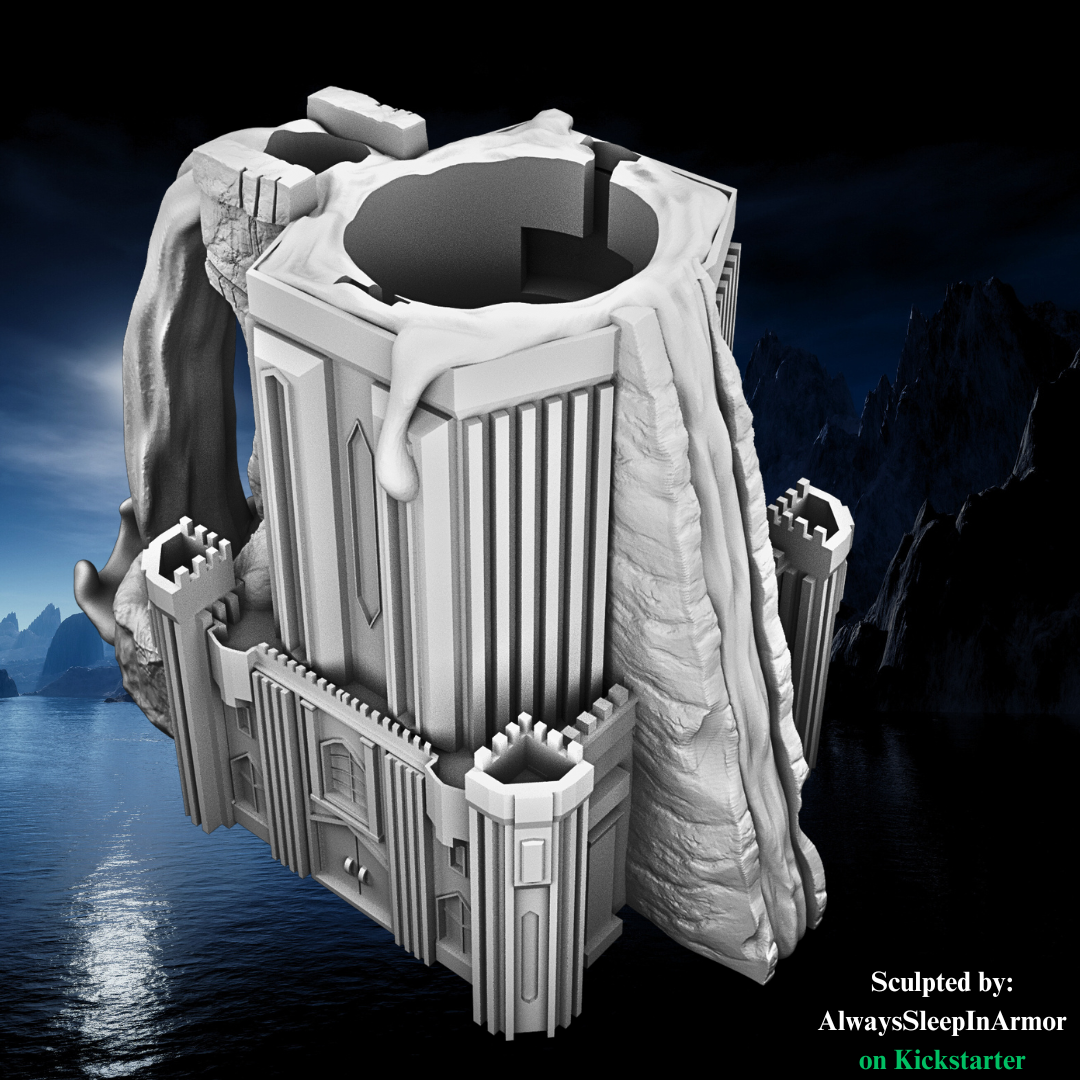 Always Sleep in Armor - Infernal Thirst Can & Snack Dice Towers - DnD/TTRPG - Helios3DPrinting