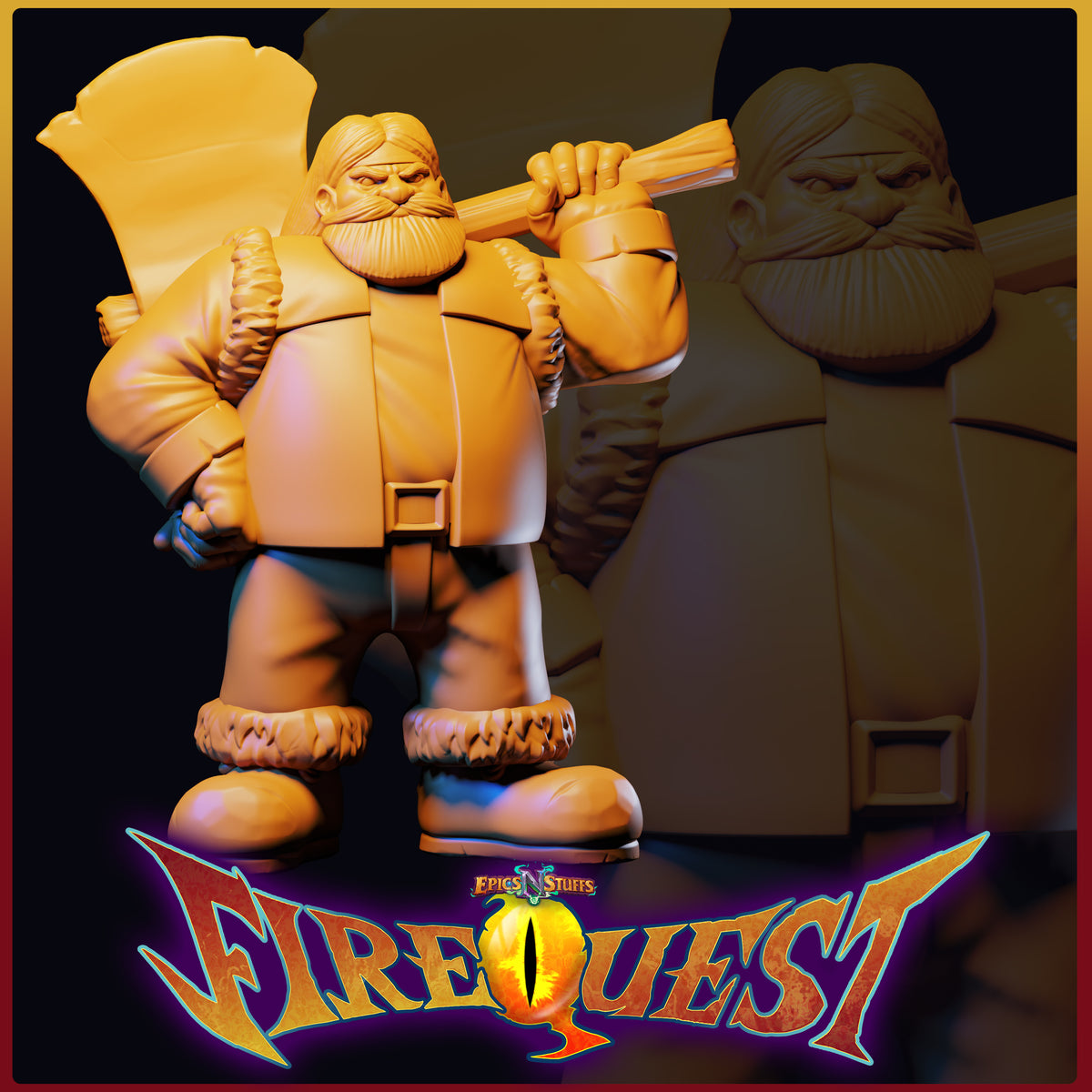 Lance Wilkinson - Fire Quest - Logman - 32/120mm DnD/TTRPG Figure/Miniature