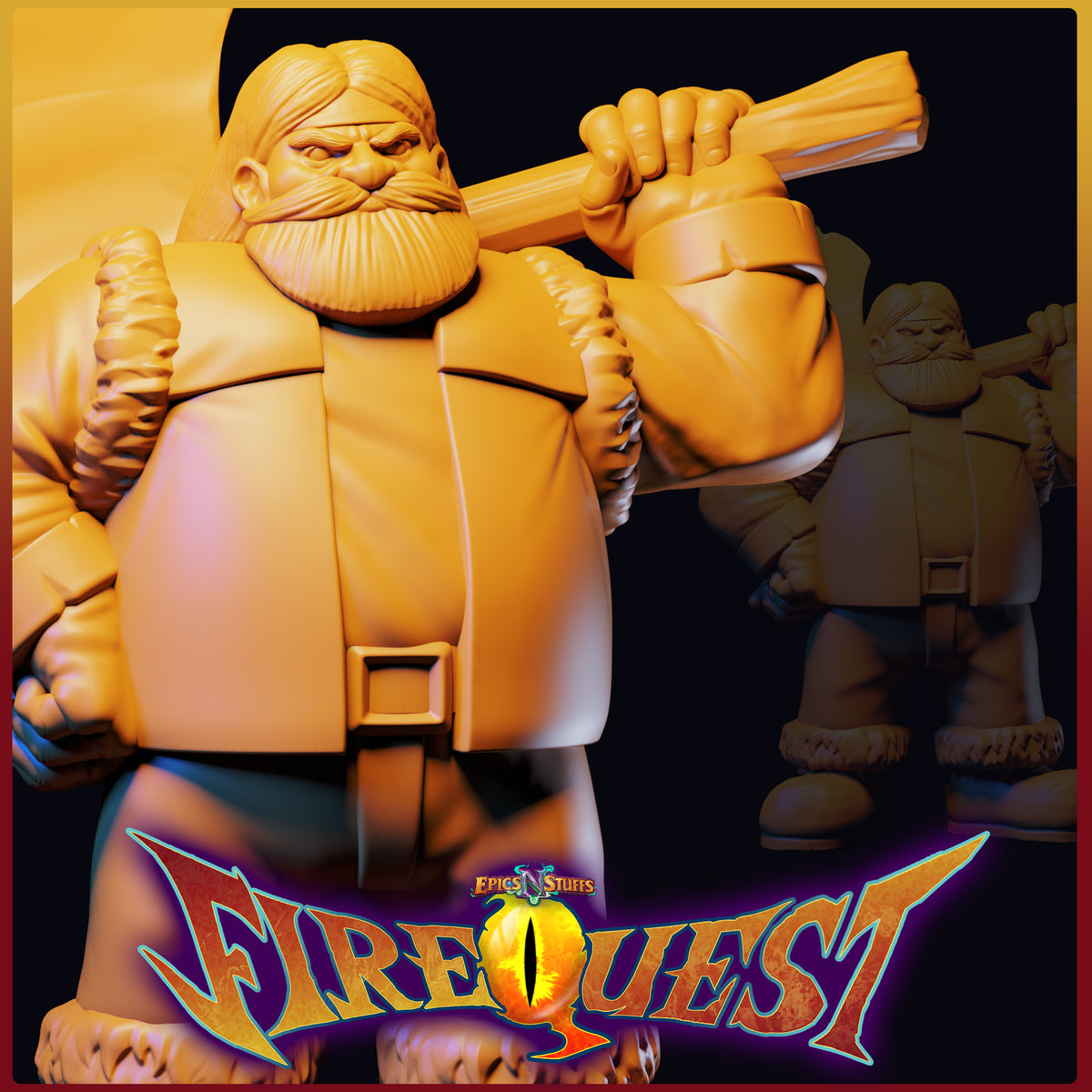 Lance Wilkinson - Fire Quest - Logman - 32/120mm DnD/TTRPG Figure/Miniature