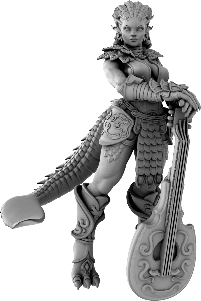Jugglers Miniatures - Dragonborn Bard #1 - DnD/TTRPG/Roleplaying/Wargames