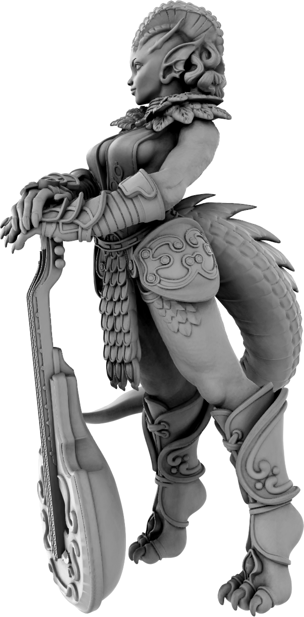 Jugglers Miniatures - Dragonborn Bard #1 - DnD/TTRPG/Roleplaying/Wargames
