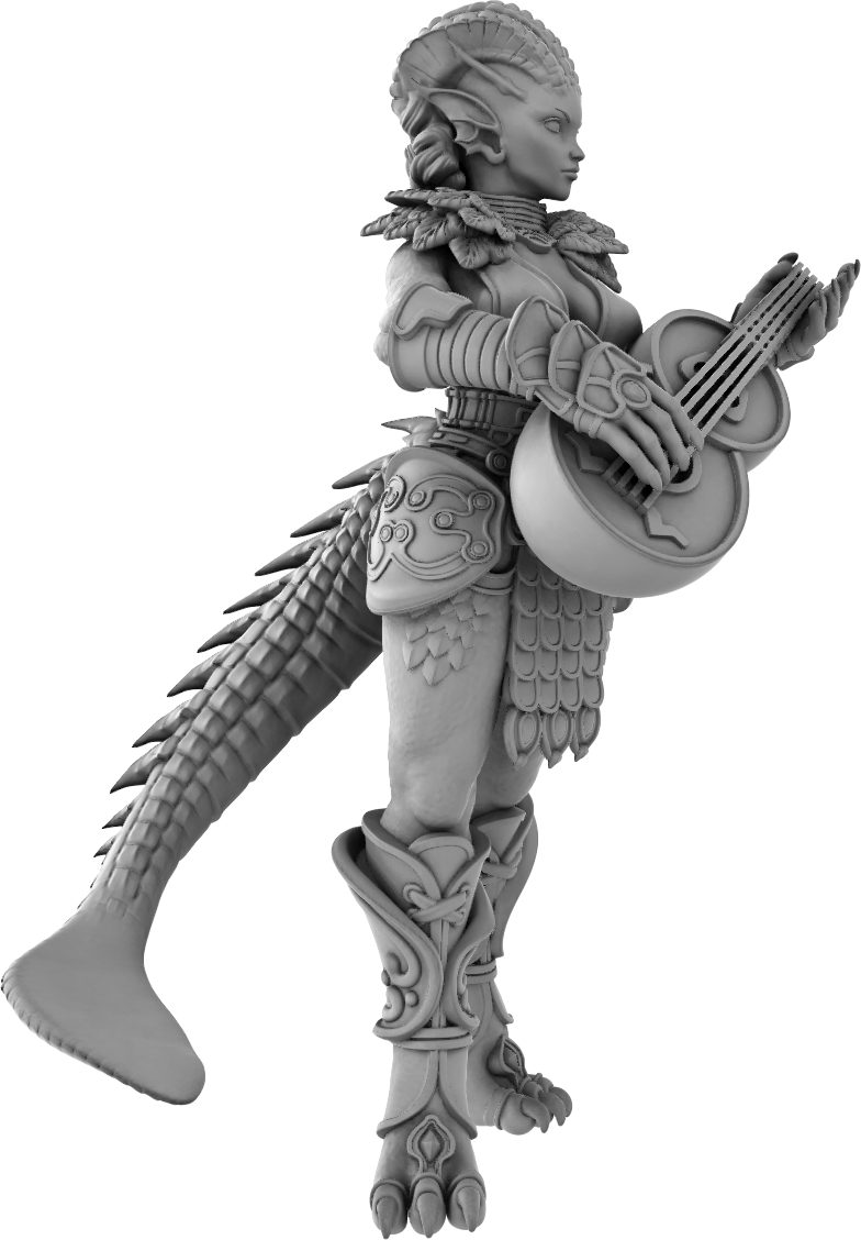Jugglers Miniatures - Dragonborn Bard #2 - DnD/TTRPG/Roleplaying/Wargames