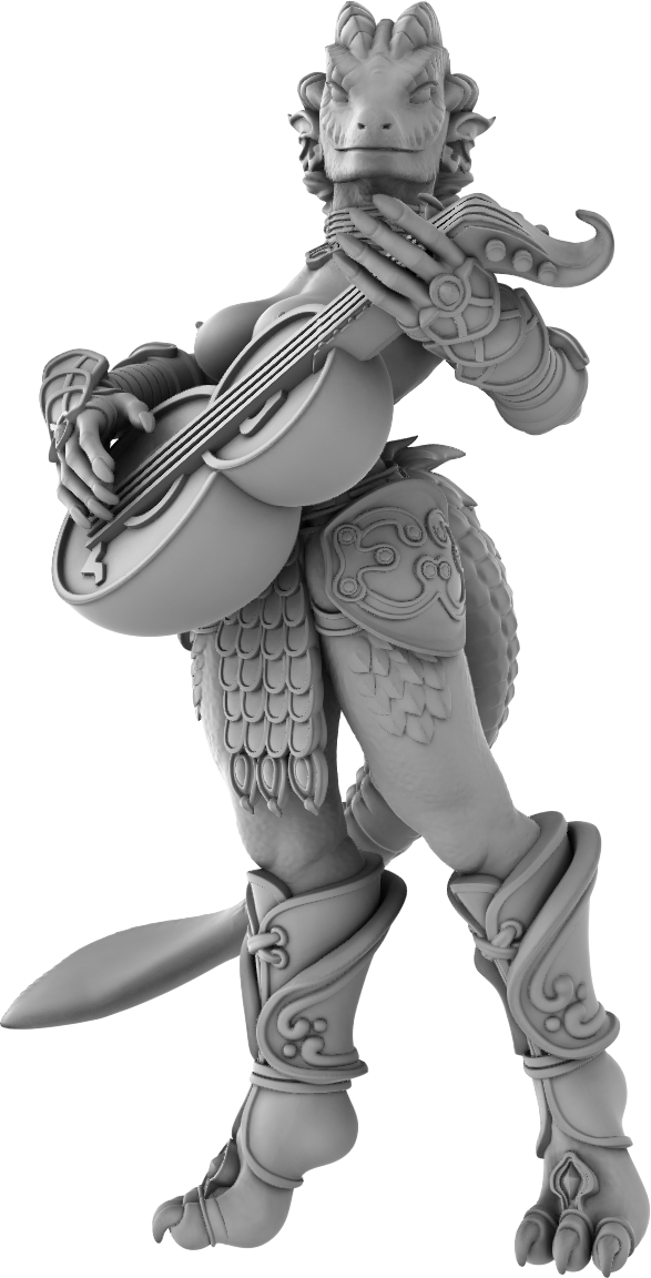 Jugglers Miniatures - Dragonborn Bard #2 - DnD/TTRPG/Roleplaying/Wargames