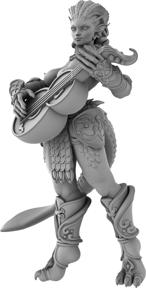 Jugglers Miniatures - Dragonborn Bard #2 - DnD/TTRPG/Roleplaying/Wargames