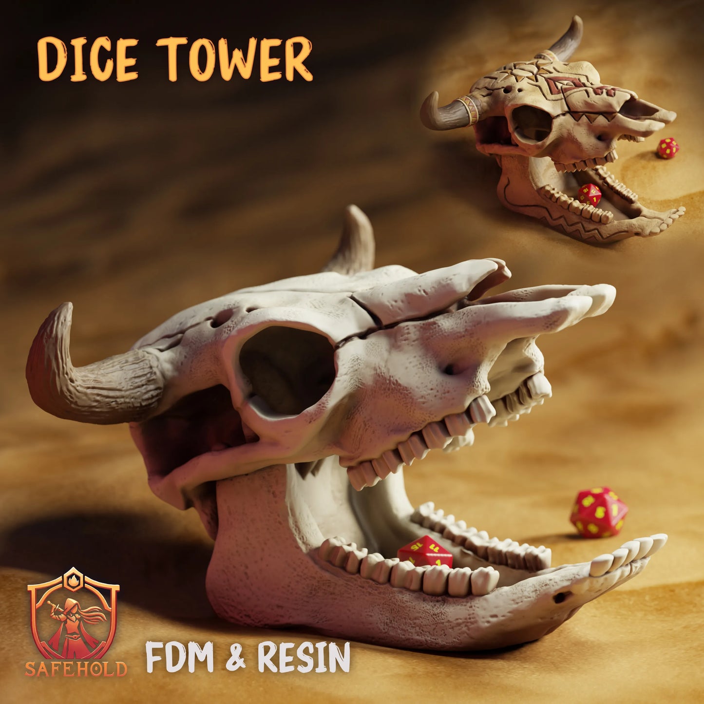 Safehold - Bull Skull Dice Tower - DnD/TTRPG Figure/Miniature