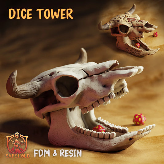 Safehold - Bull Skull Dice Tower - DnD/TTRPG Figure/Miniature
