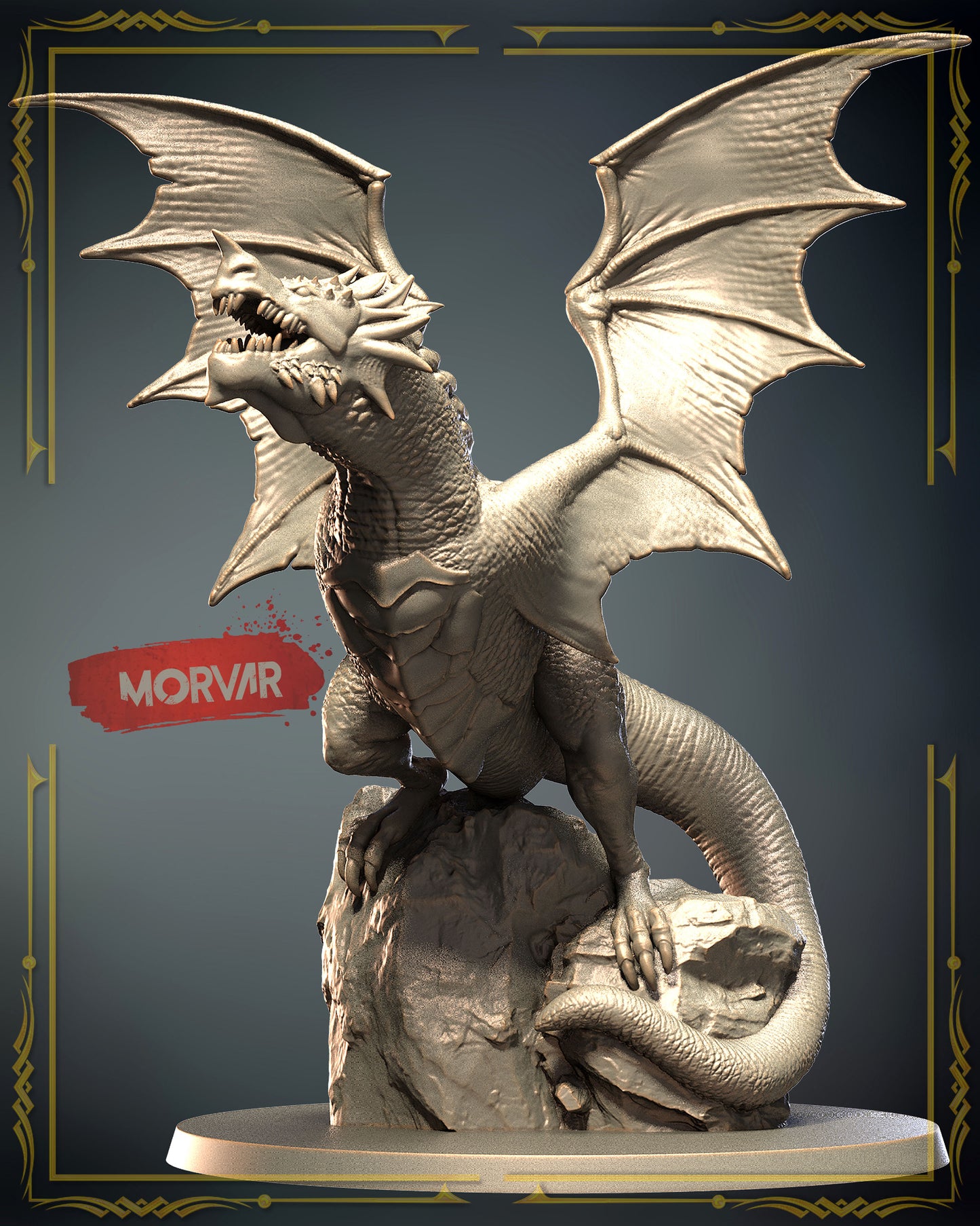 3D IPStudios - Dragons Worlds #1 - Morvar - DnD/TTRPG Figure/Miniature - Helios3DPrinting