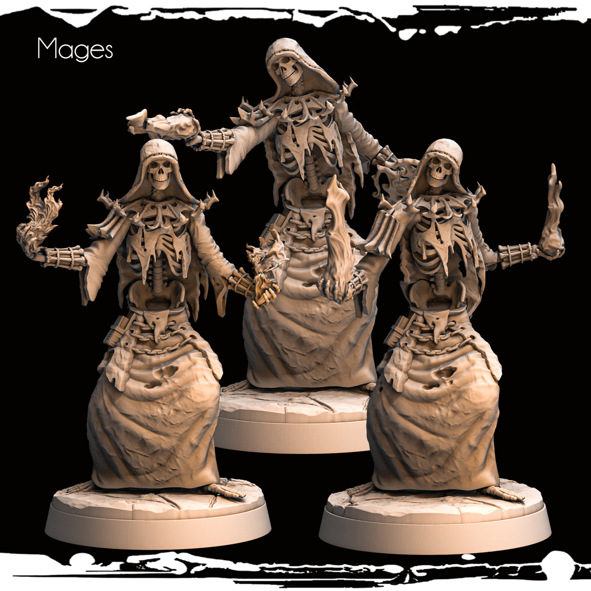 Monolith Arts - Skeletons - Mage - DnD/TTRPG Figure/Miniature