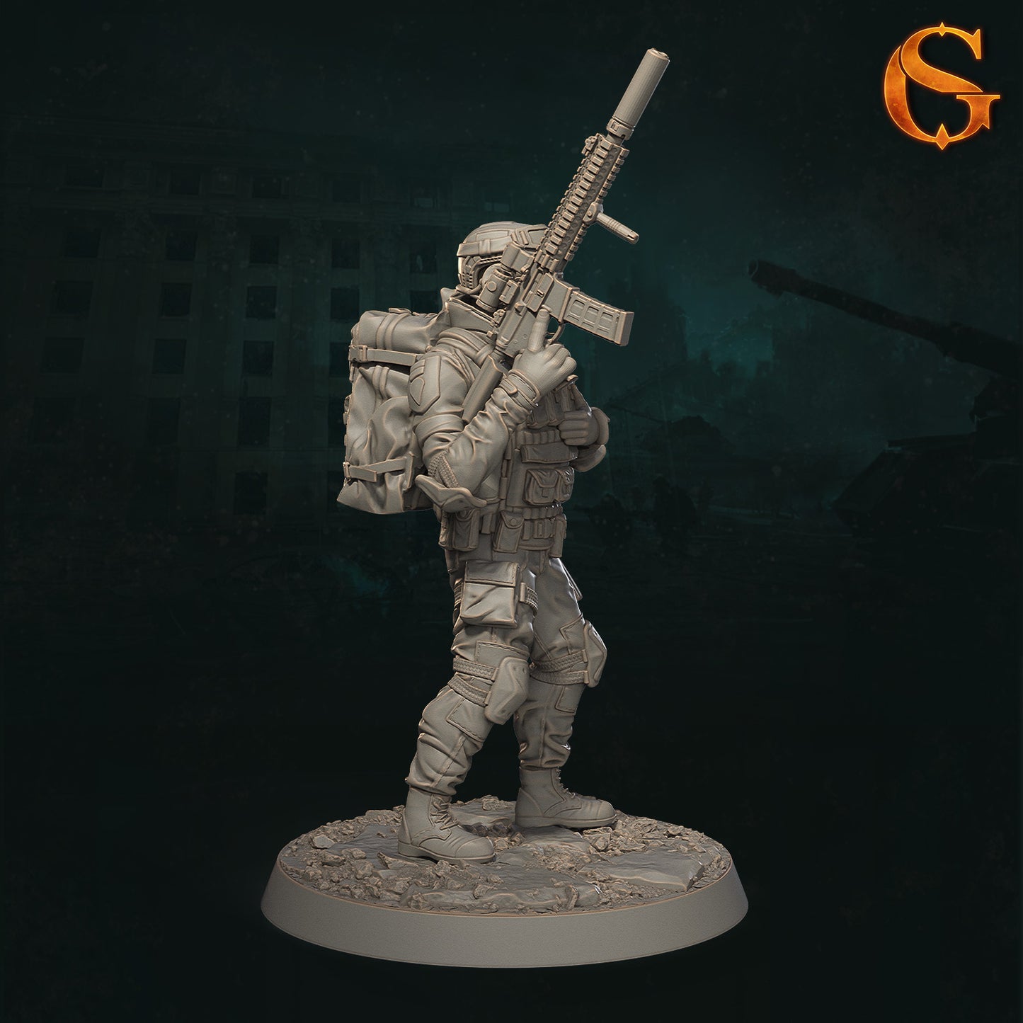 Solgoodcreations - Demonic Incursion in Kharkiv - Resistance Fighter #7 - DnD/TTRPG Figure/Miniature