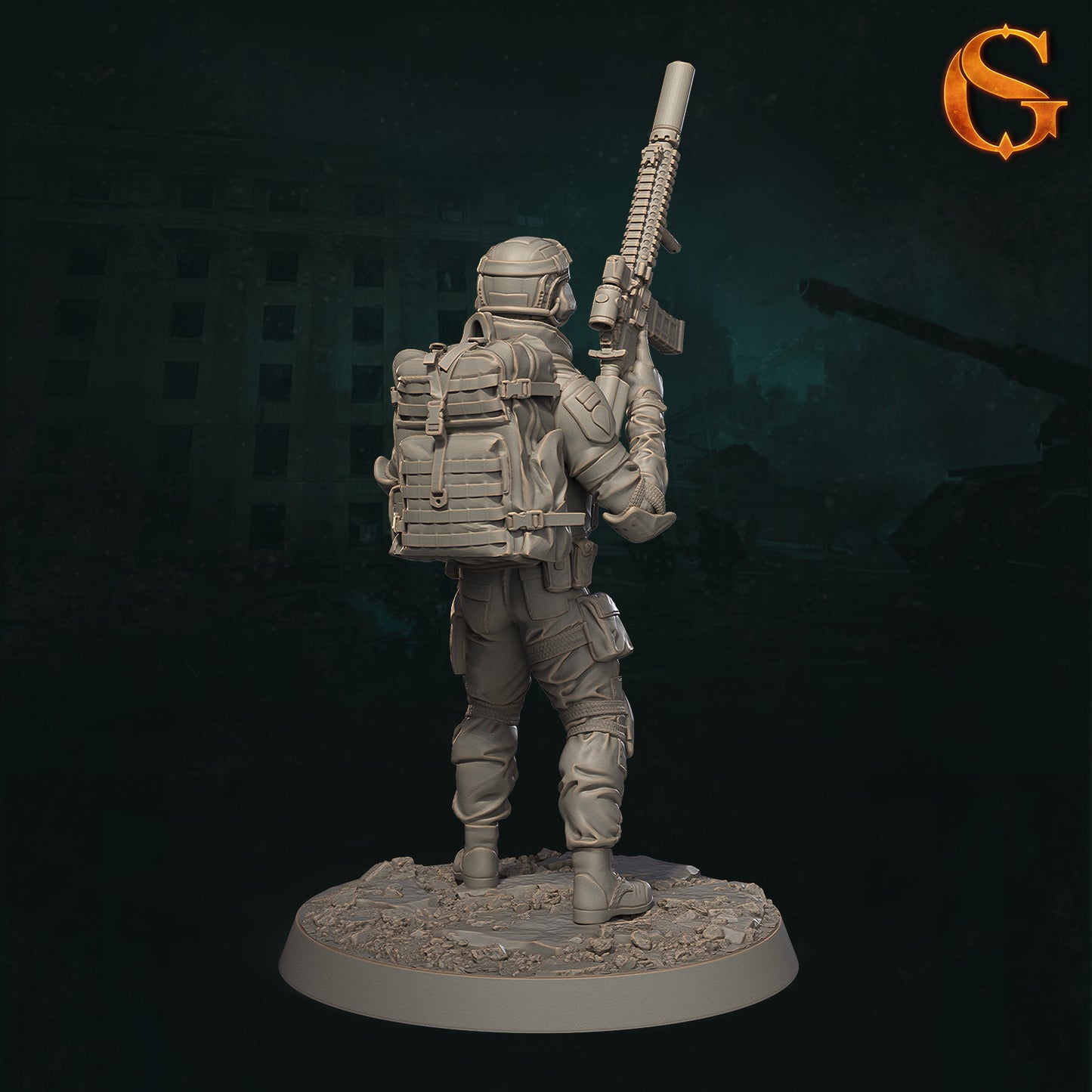 Solgoodcreations - Demonic Incursion in Kharkiv - Resistance Fighter #7 - DnD/TTRPG Figure/Miniature