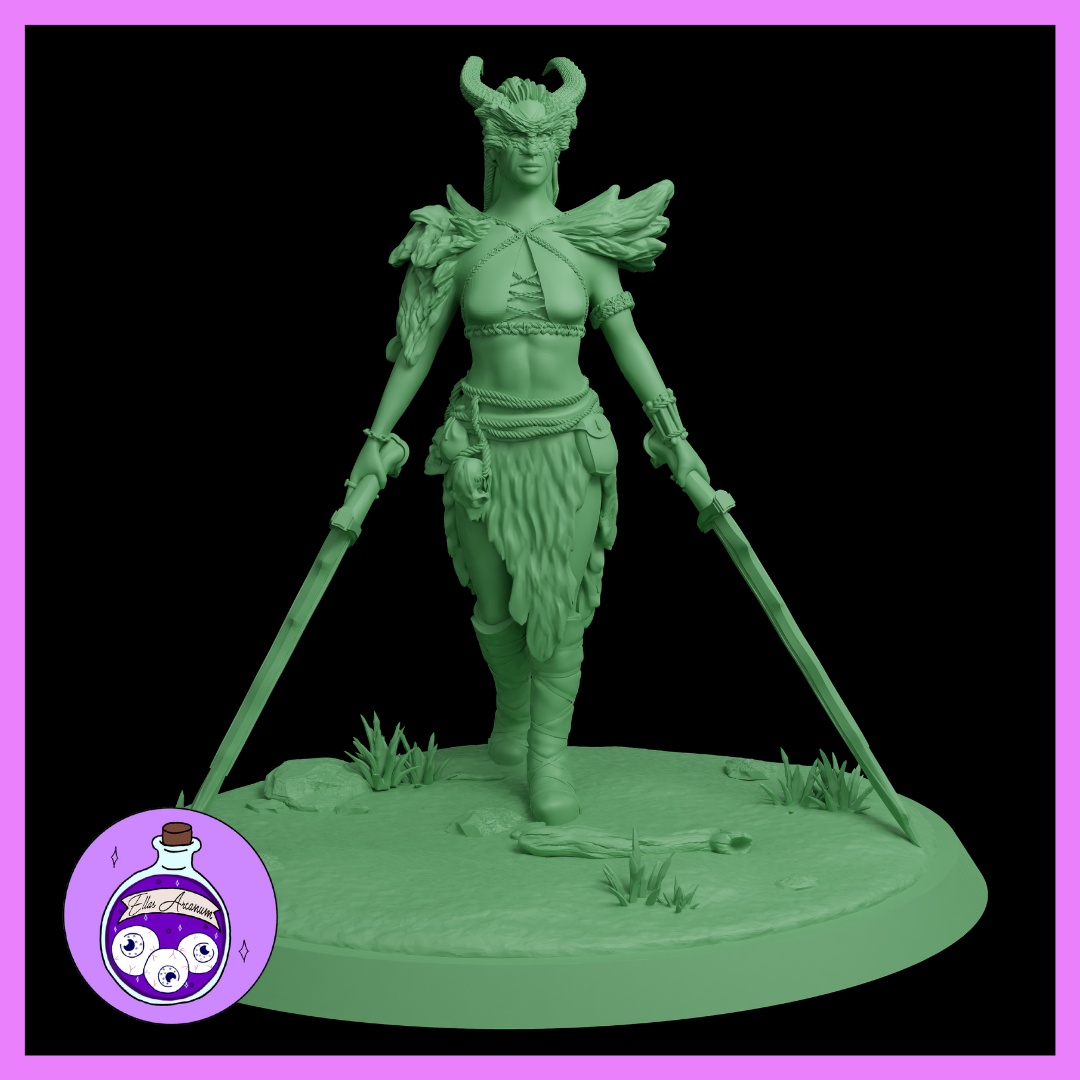 Ella's Arcanum - Wild Hunt - Druid Masked - 4 Poses - DnD/Pathfinder/TTRPG